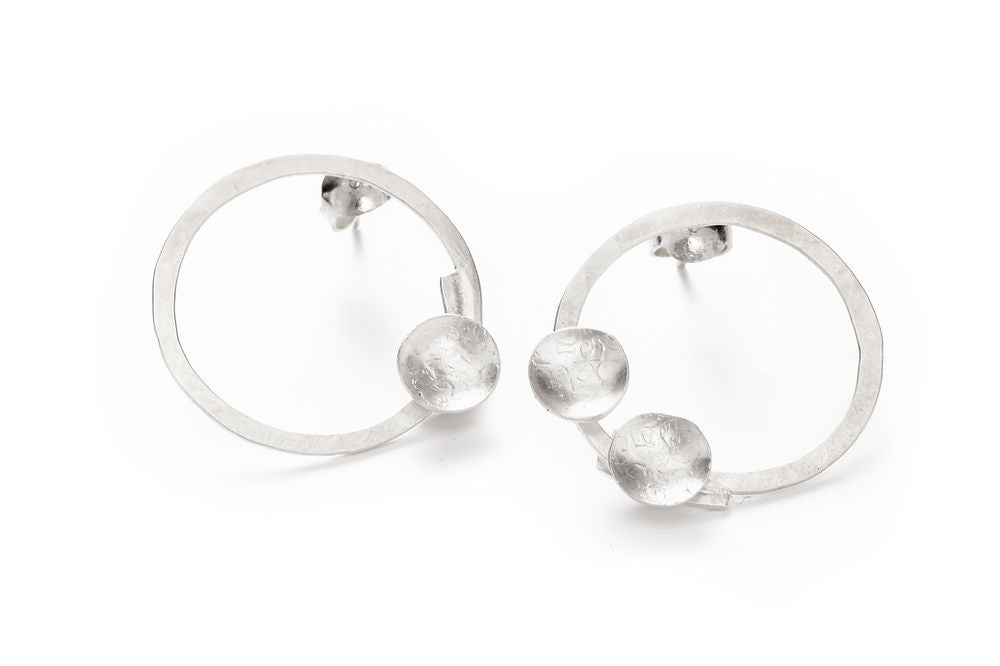 Contemporary Hammered Hoop Earrings