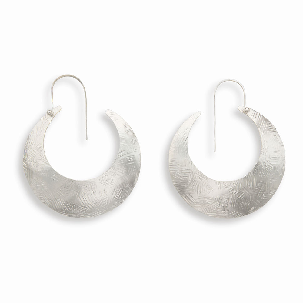 Crescent Moon Hoop Earrings