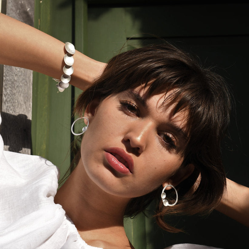 Contemporary Hammered Hoop Earrings