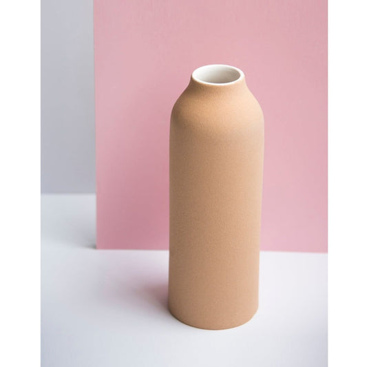 Handcrafted Terracotta Vase with White Glaze