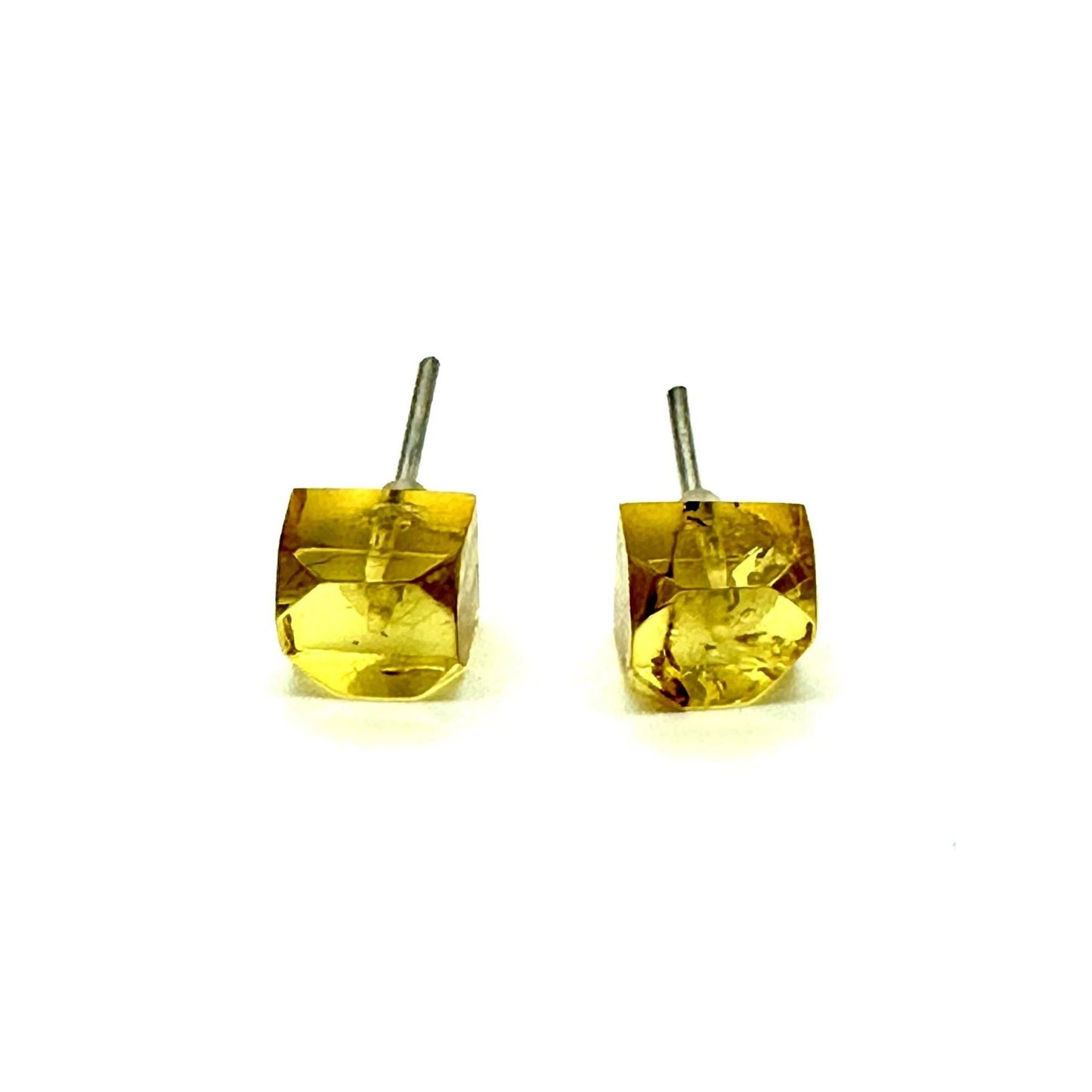 Handmade Amber Square Earrings