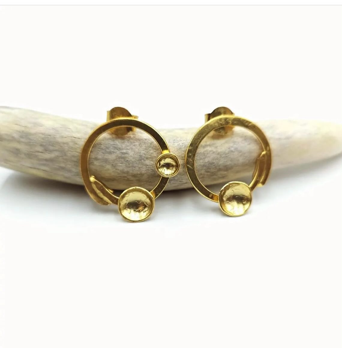 Contemporary Hammered Hoop Earrings