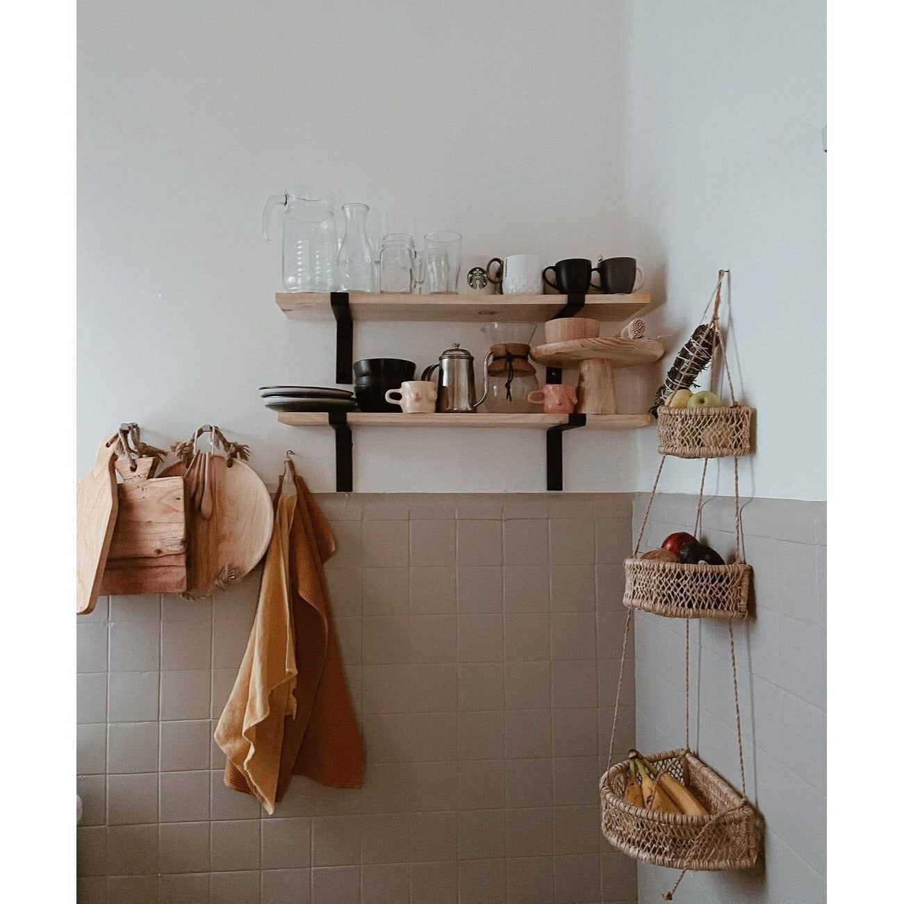 3-Tier Half-Moon Jonote Hanging Basket