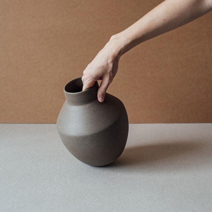 Handcrafted Chocolate Terracotta Egeo Ceramic Vase