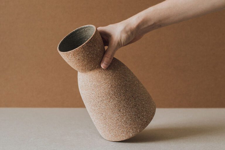 Handmade Terracotta Cork Clock Vase