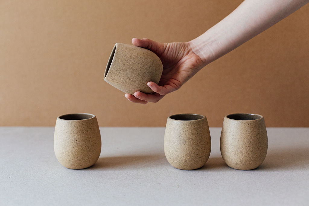 Handcrafted Ceramic Rustic Terracotta Ball Glass