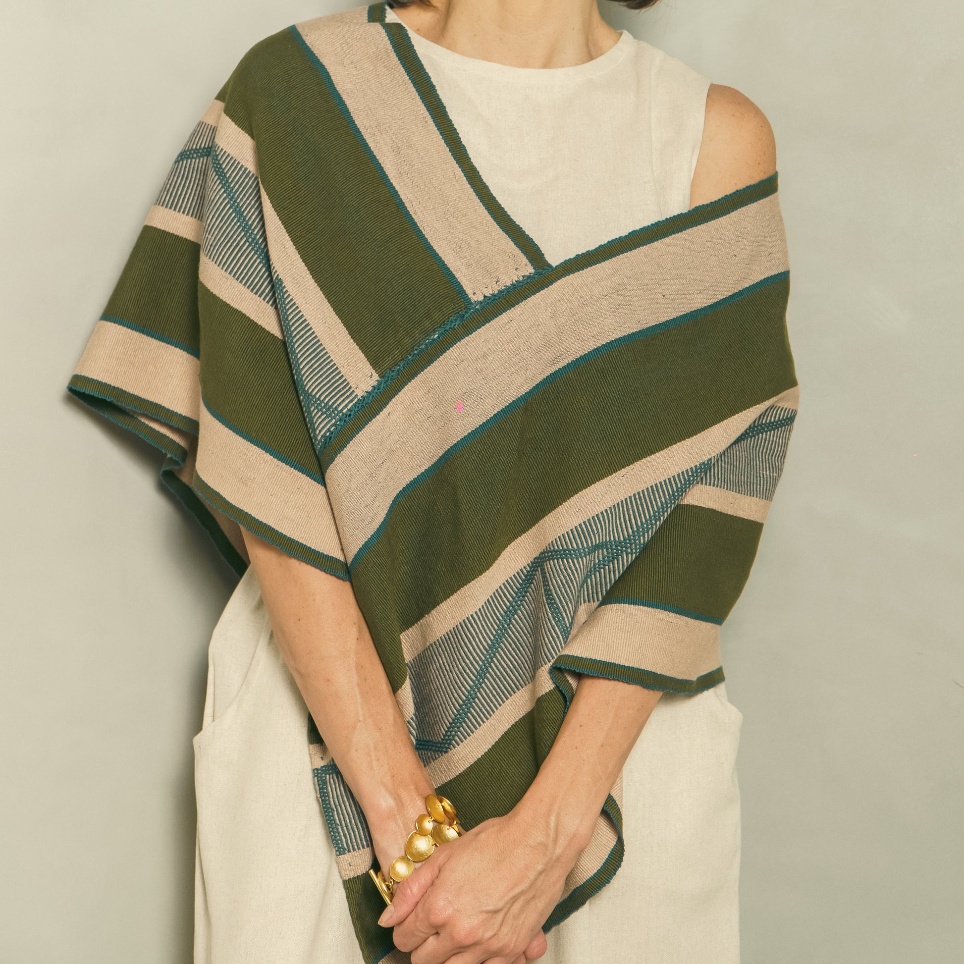 Handwoven Cotton Quexquemetl Poncho