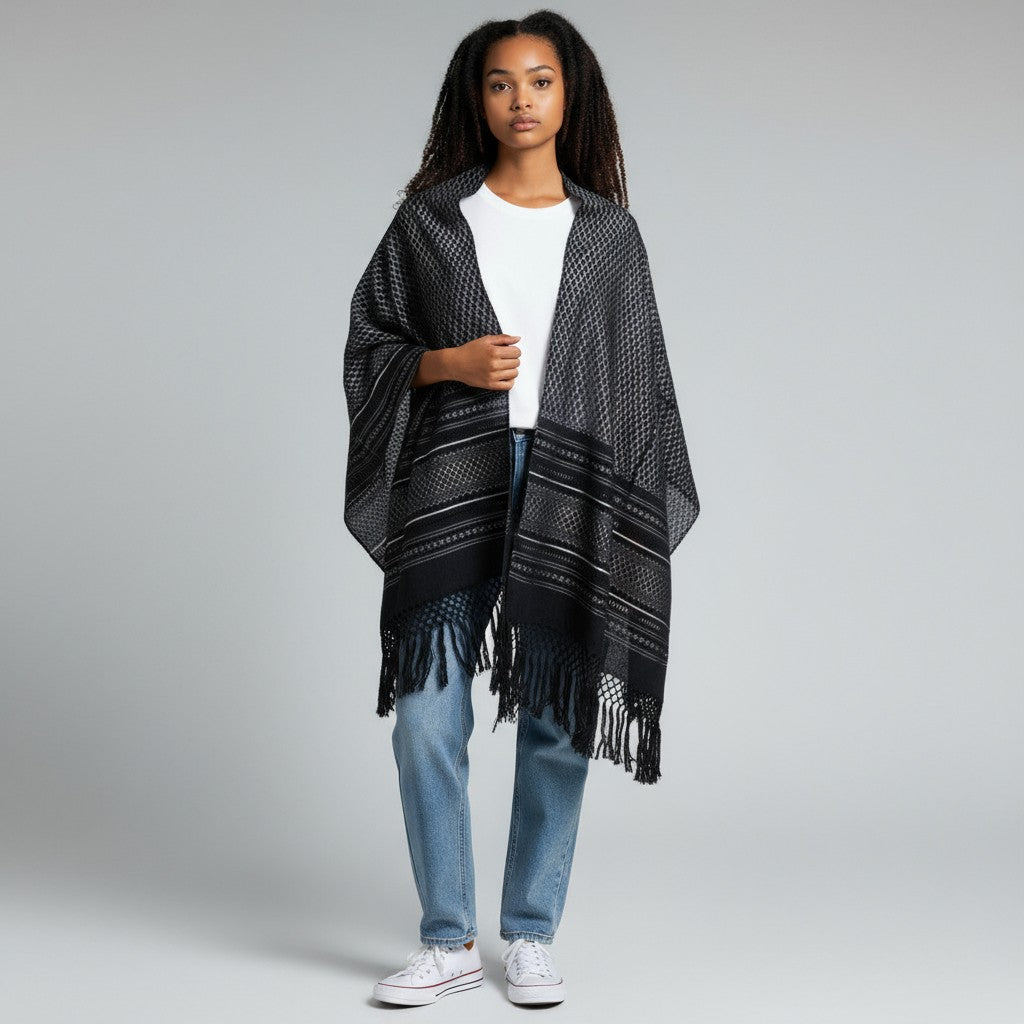 Diamond Weave Handwoven Rebozo Shawl
