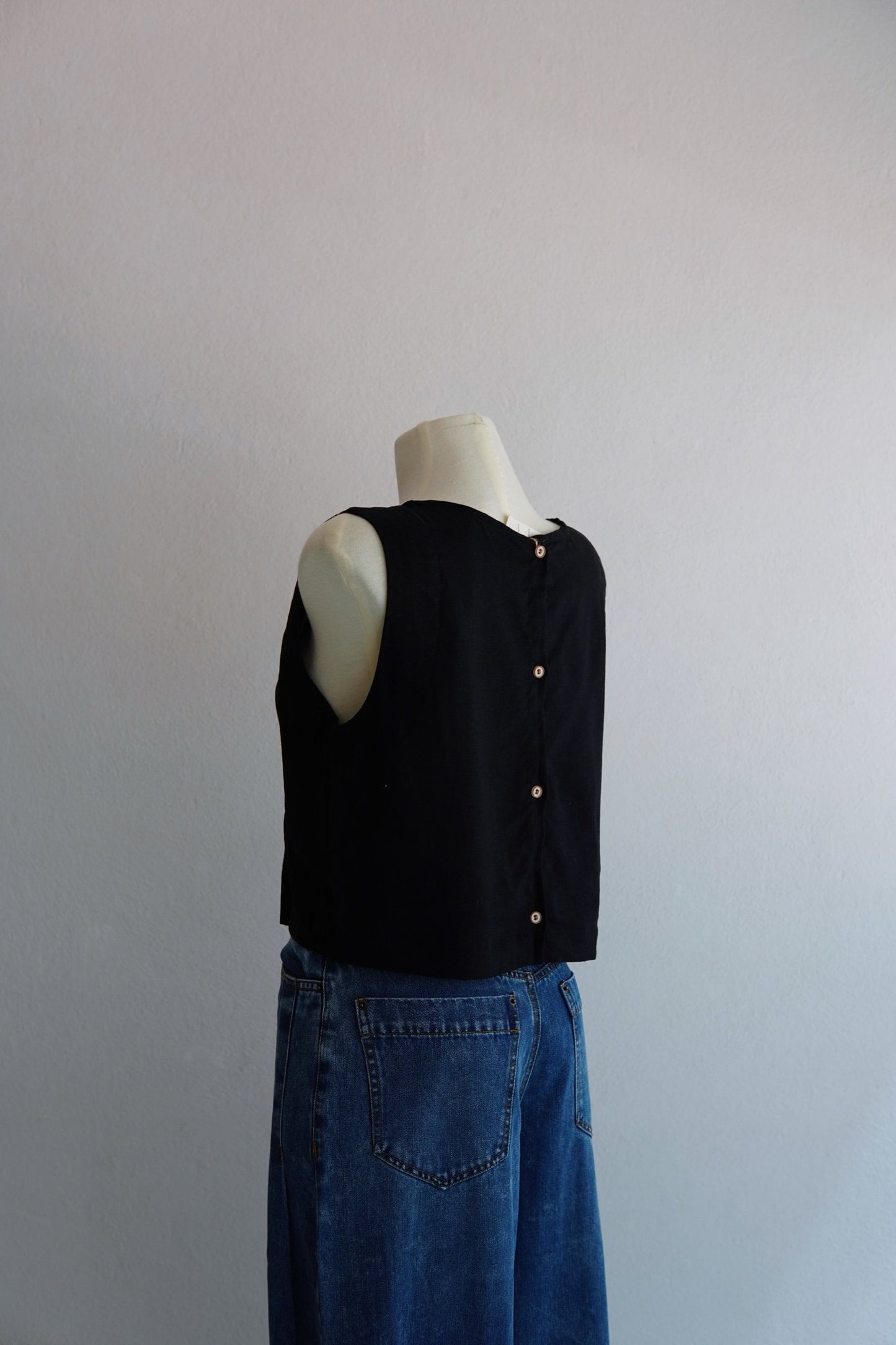 Handmade Linen Button Back Top