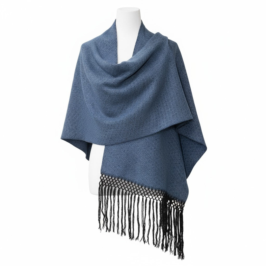 Geometric Diamond Handwoven Cotton Shawl