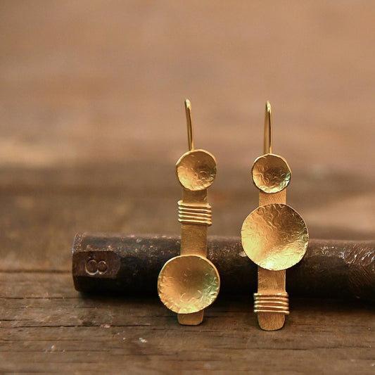 Gold Dangle Geometric Earrings