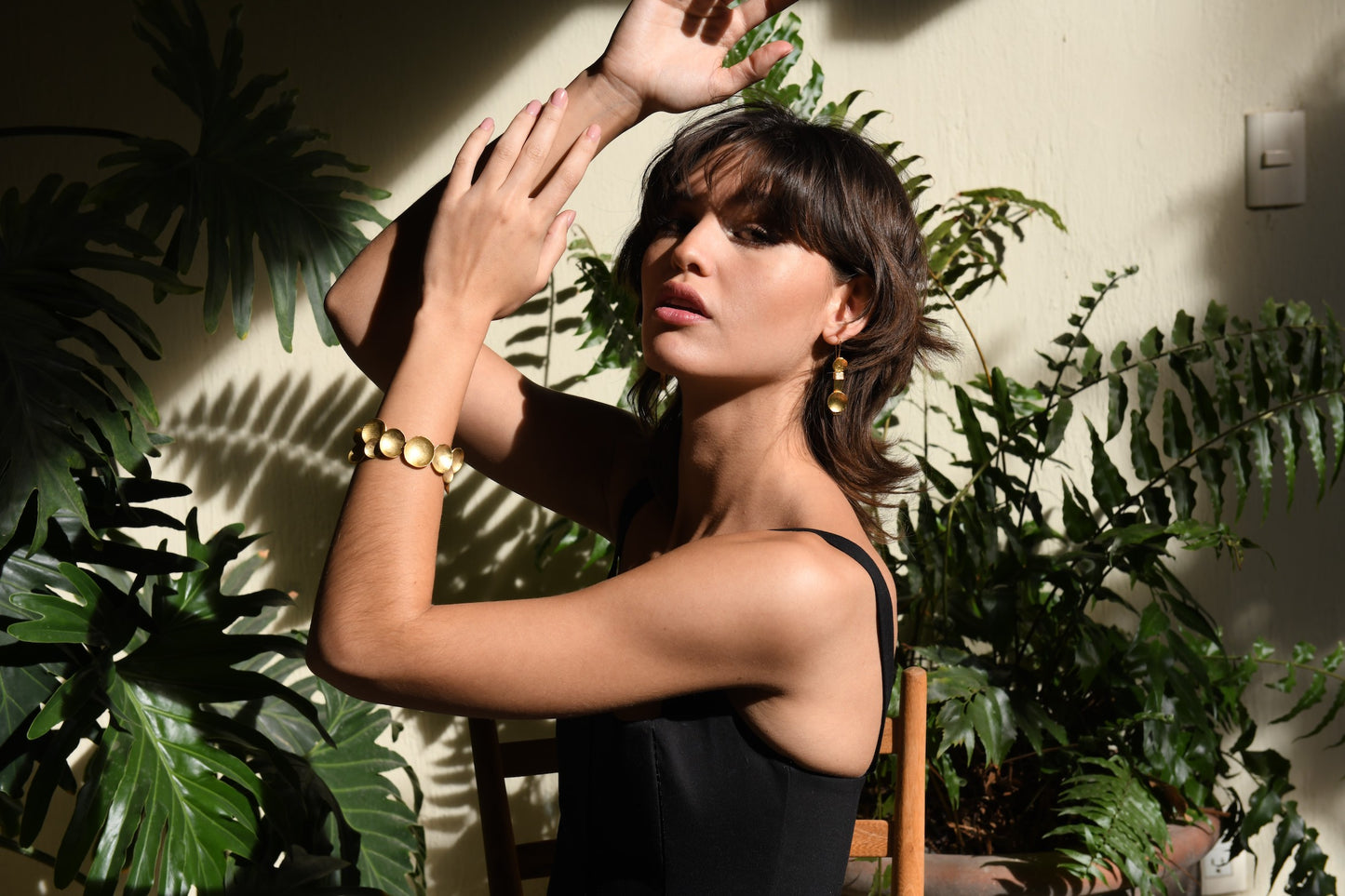 Irregular Disc Statement Bracelet in 24K Gold or Silver