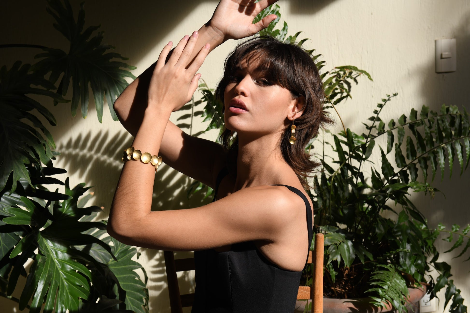 Irregular Disc Statement Bracelet in 24K Gold or Silver