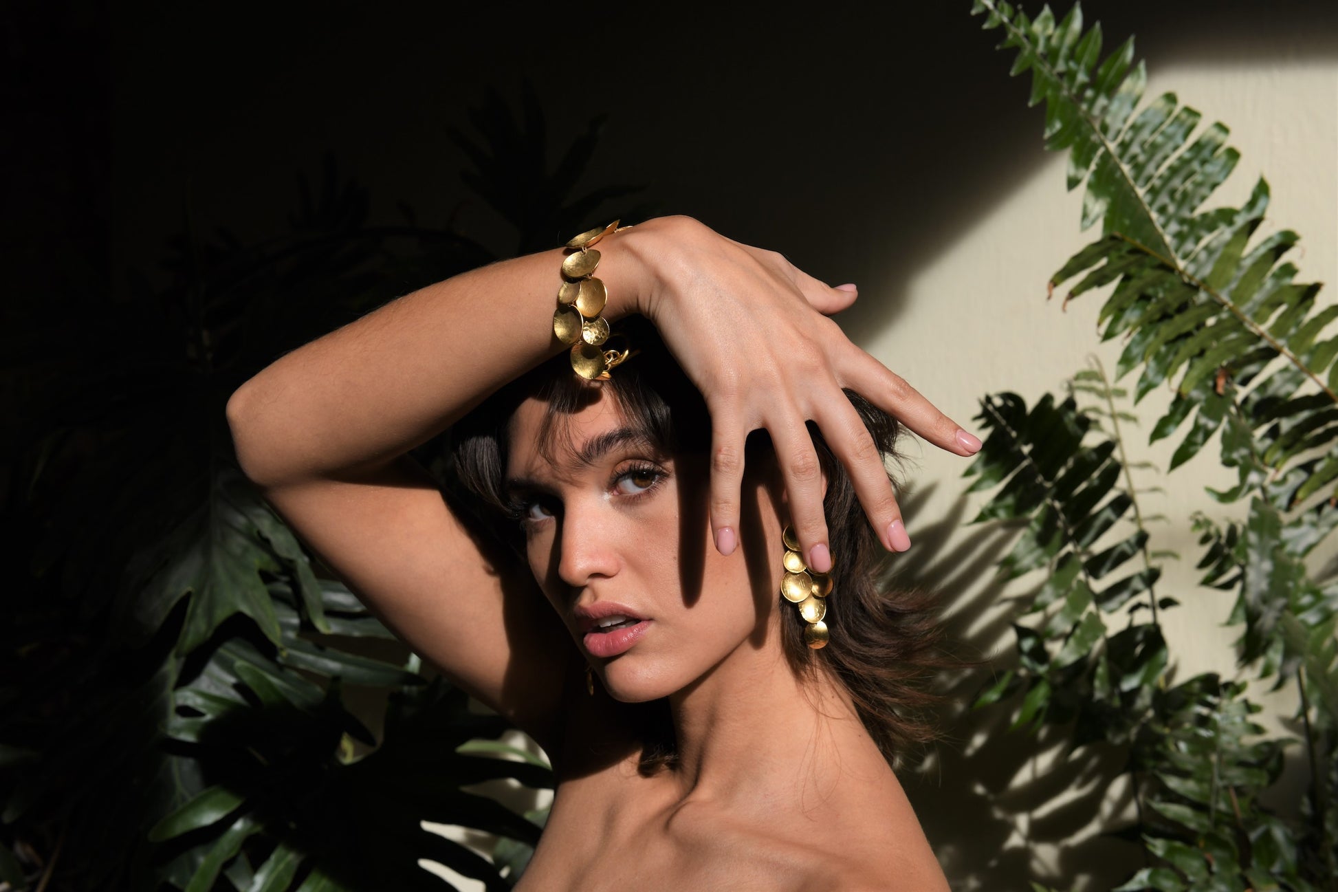 Irregular Disc Statement Bracelet in 24K Gold or Silver