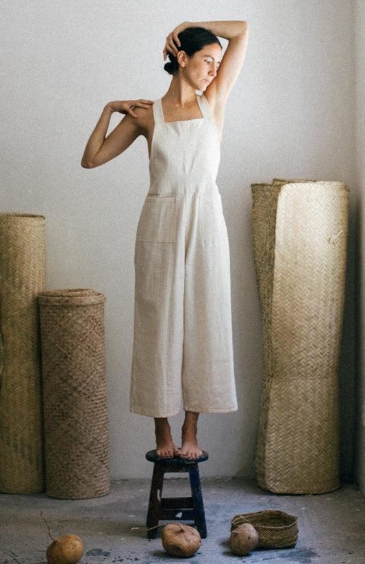 Bohemian Backless Linen Jumpsuit