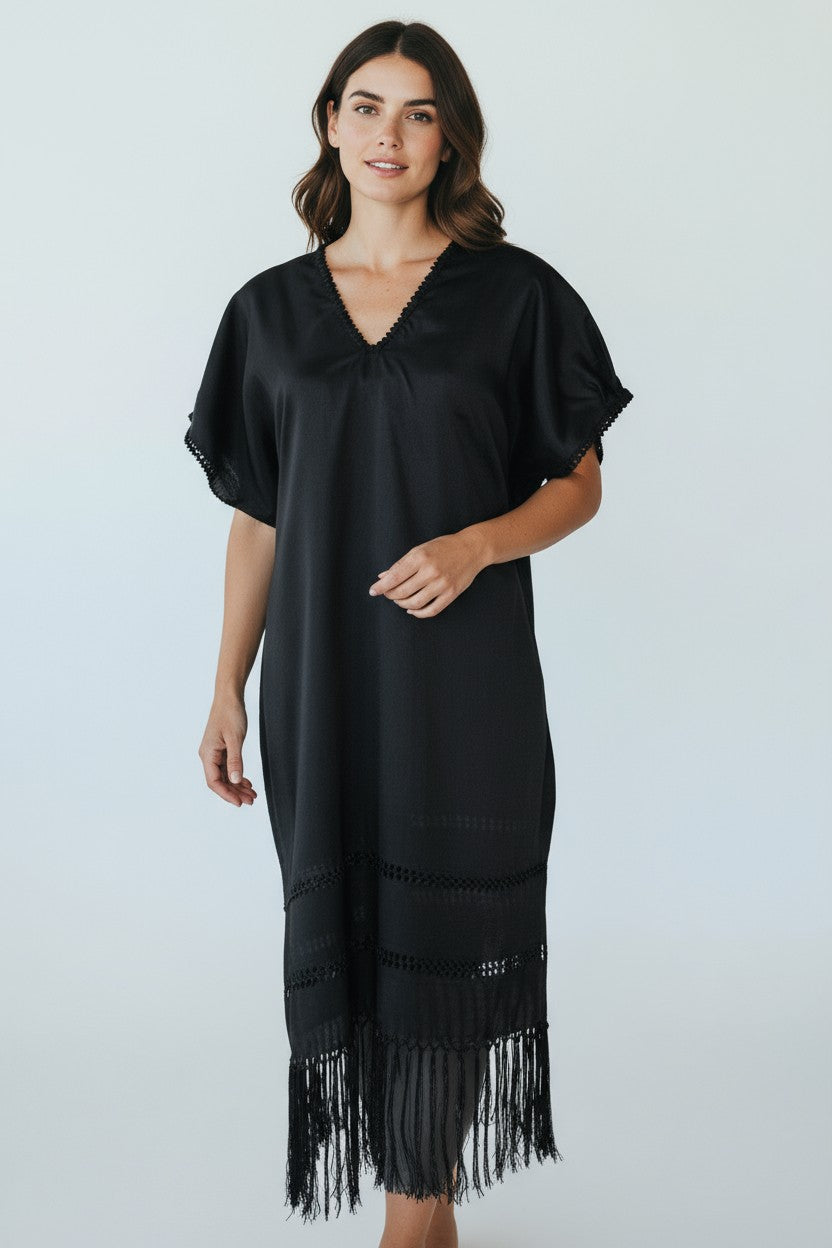 Handwoven Silk Cotton Kaftan Dress