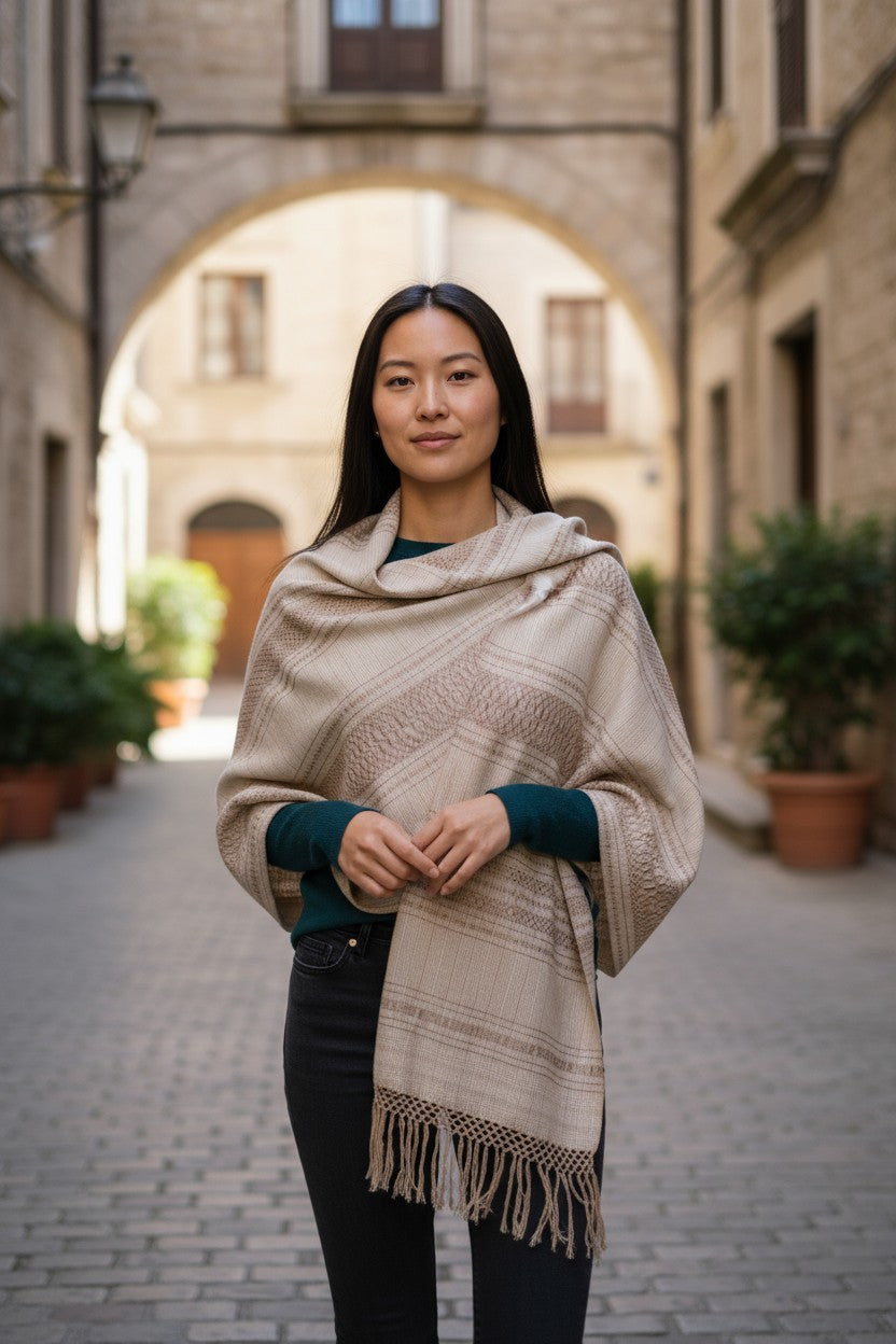 Handwoven Cotton Rebozo Shawl