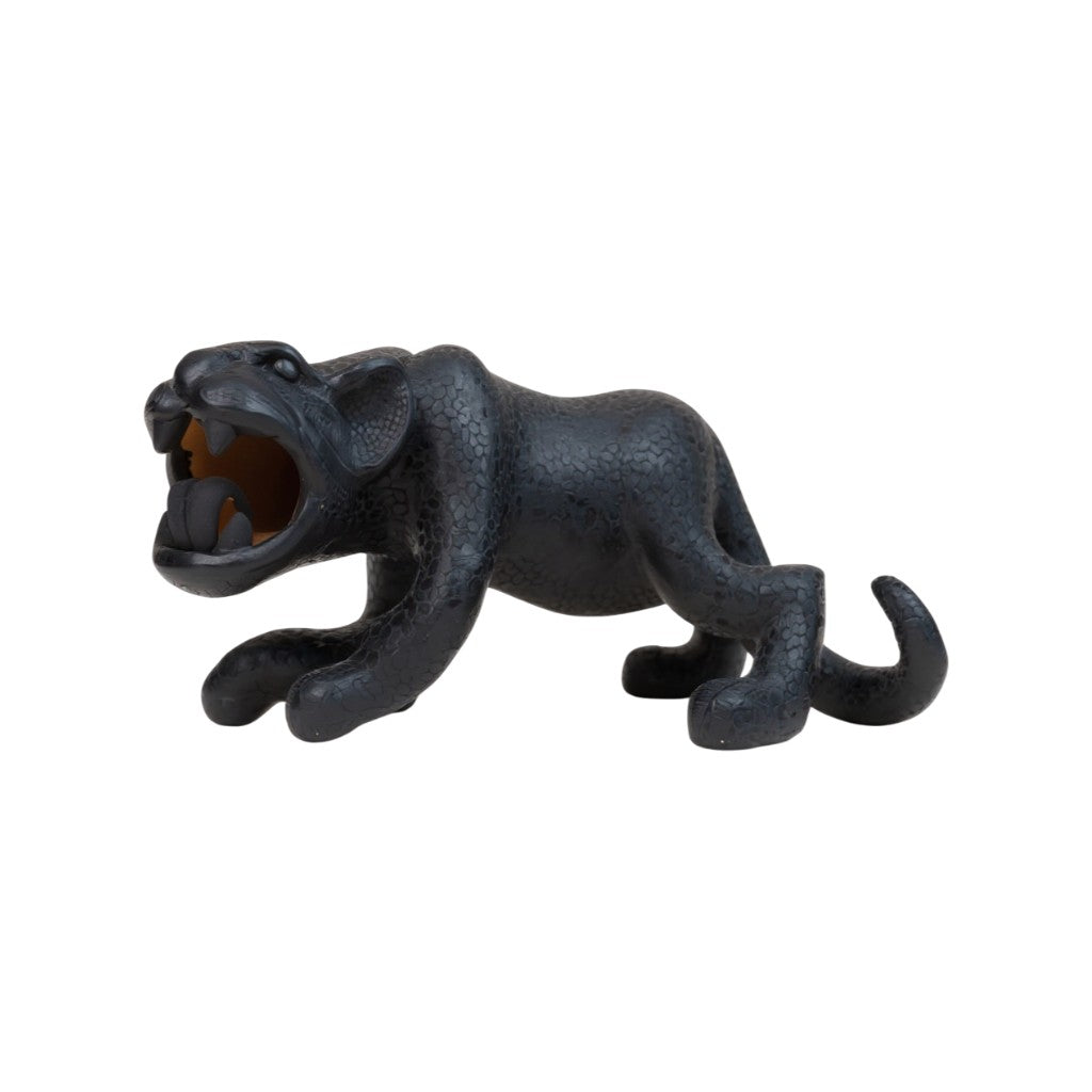Large Black Clay Mayan Jaguar Sculpture