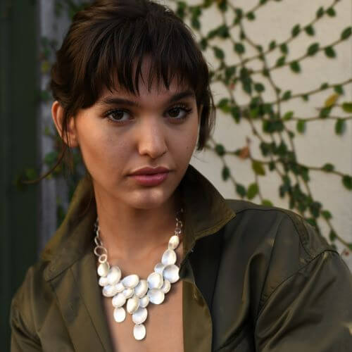 Kélebe Handmade Gold Cascade Disc Necklace