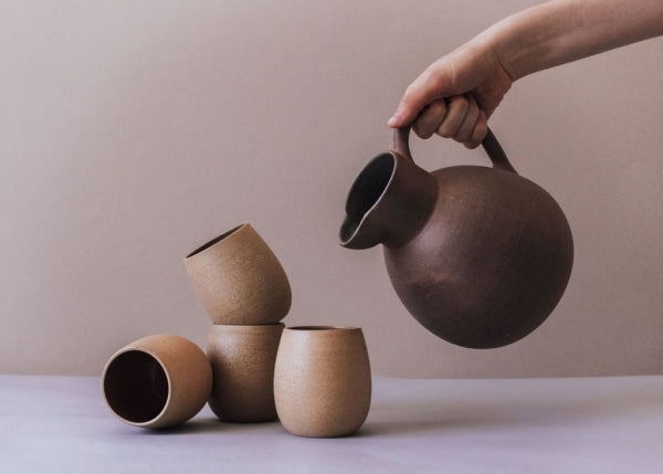 Handmade Terracotta Round Ceramic Pitcher