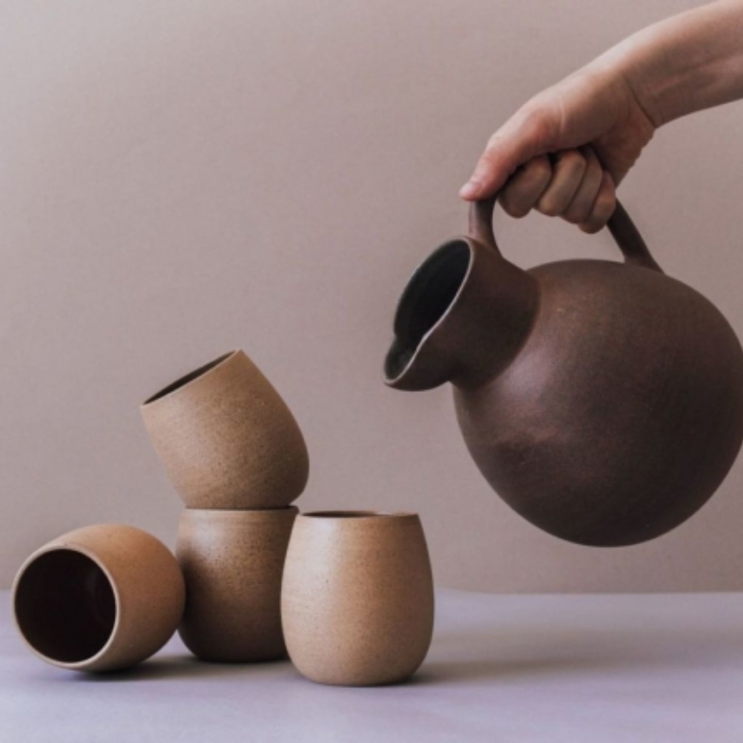 Round Natural Stoneware Cup