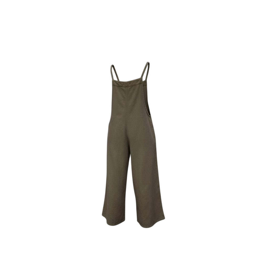 Wide-Leg Cotton Overalls