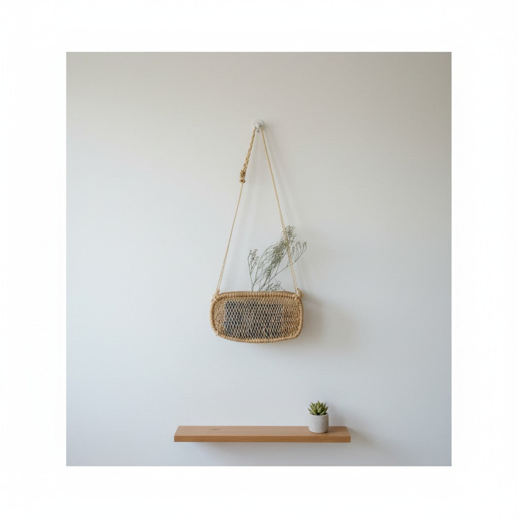 Rectangular Jonote Wall Hanging Basket