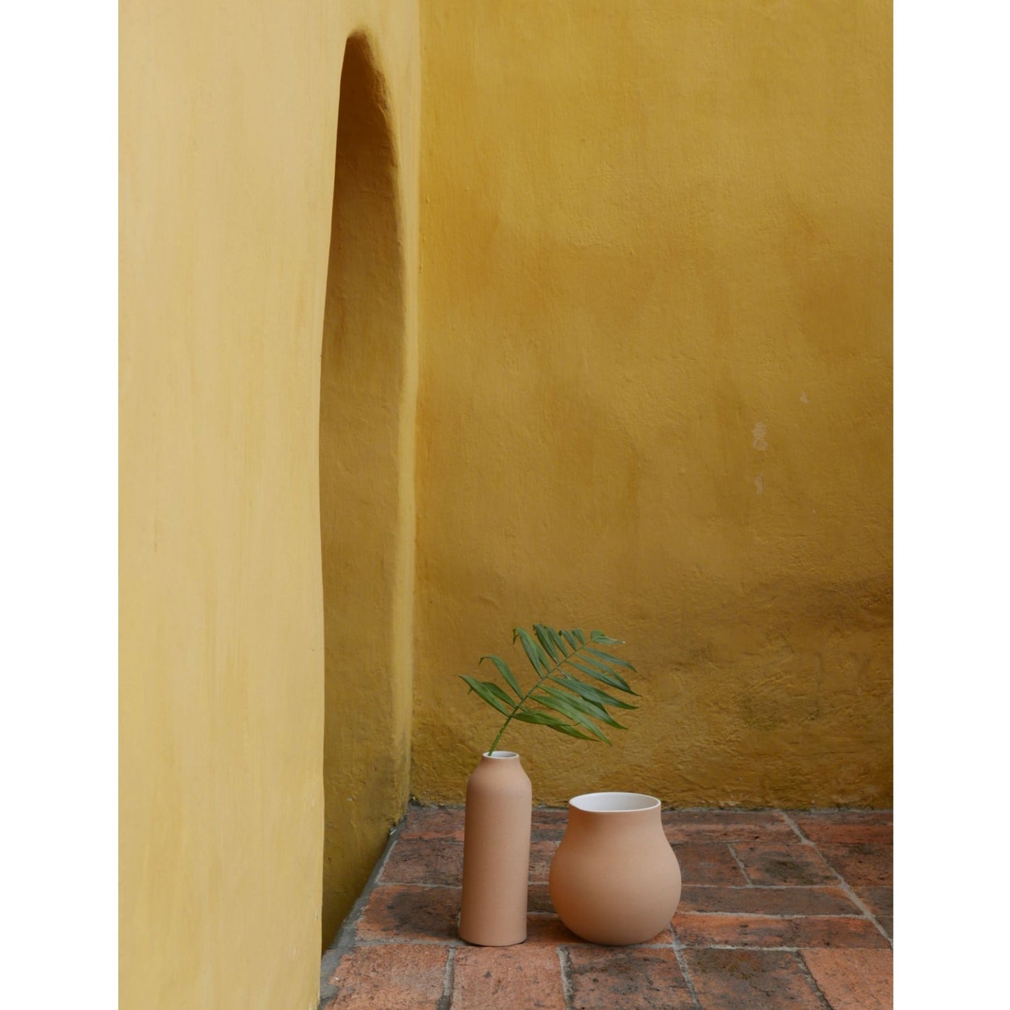 Handcrafted Terracotta Vase with White Glaze