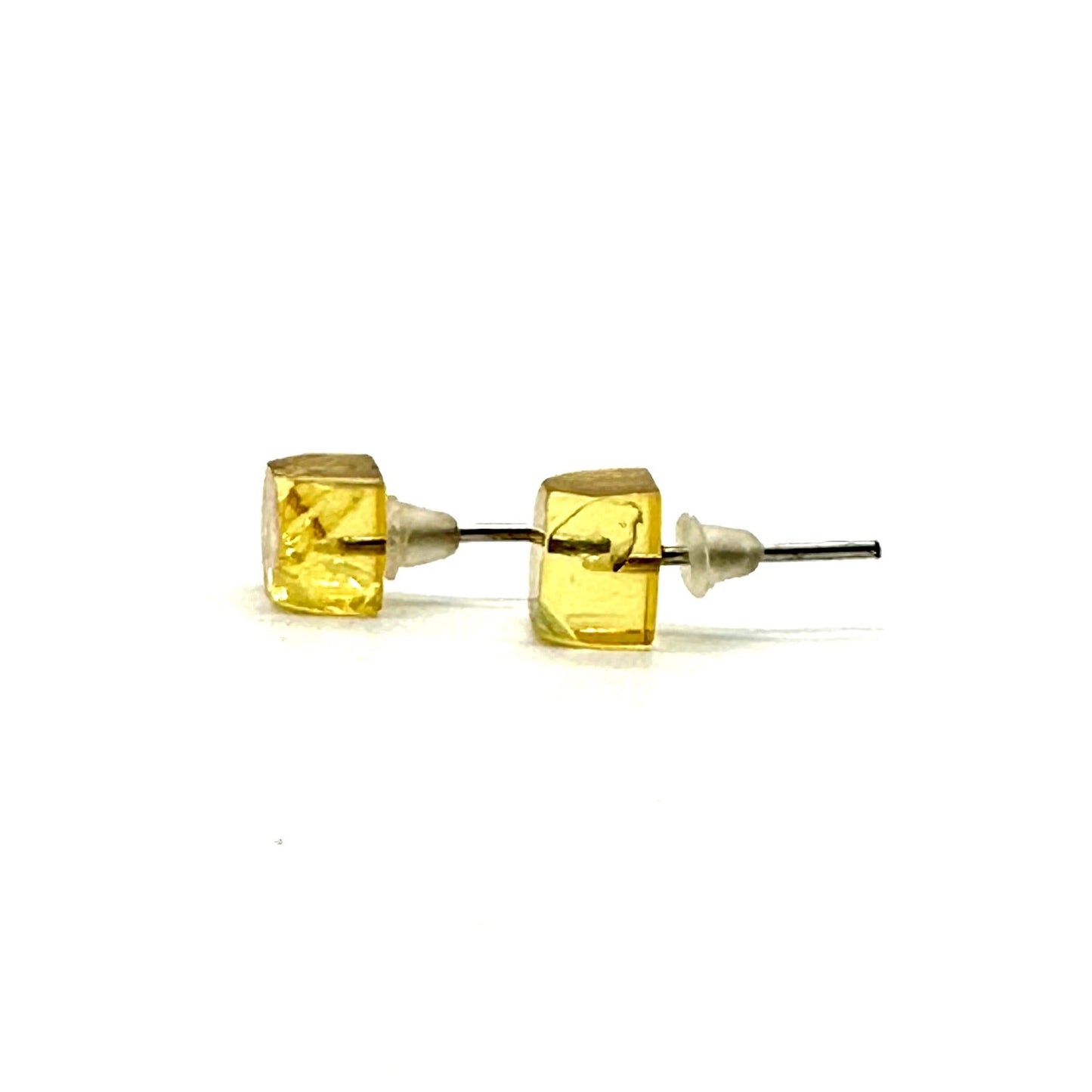 Handmade Amber Square Earrings
