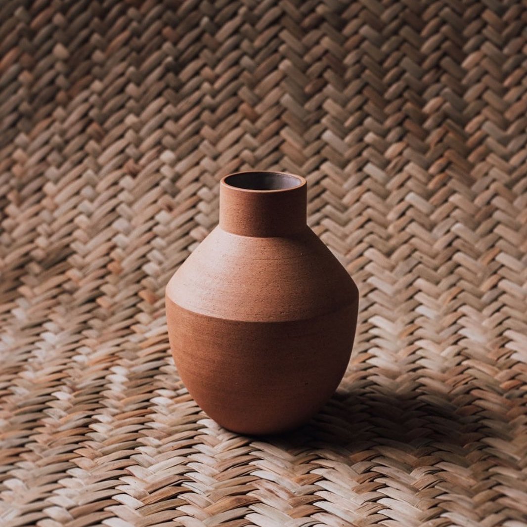 Handcrafted Chocolate Terracotta Egeo Ceramic Vase