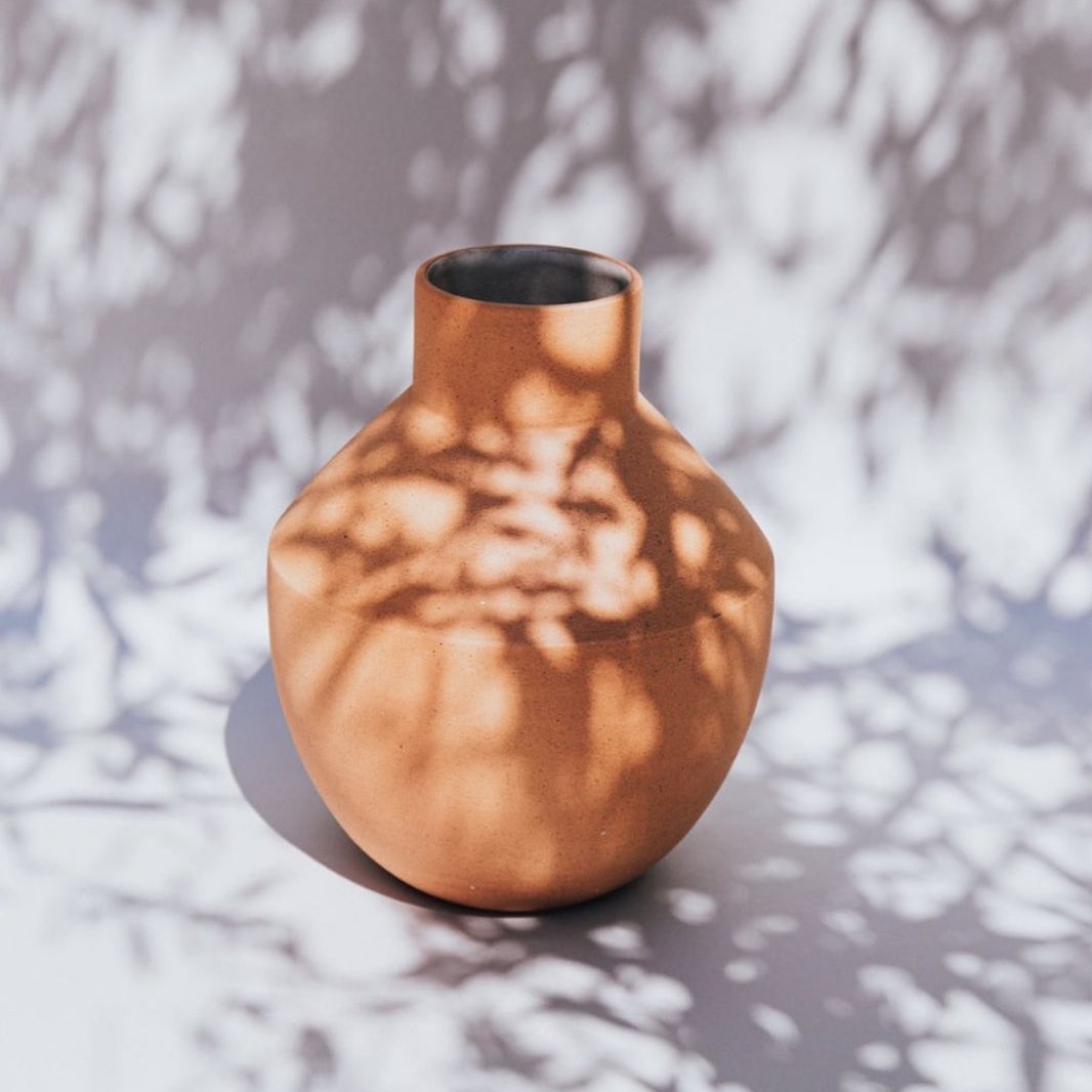 Handcrafted Chocolate Terracotta Egeo Ceramic Vase