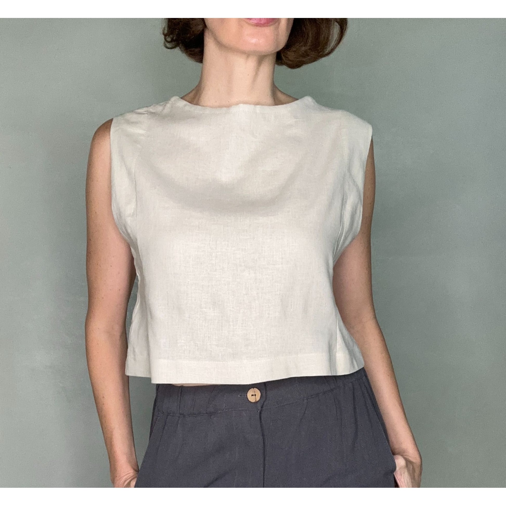 Oatmeal Linen Top