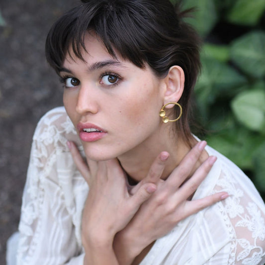 Contemporary Hammered Hoop Earrings 