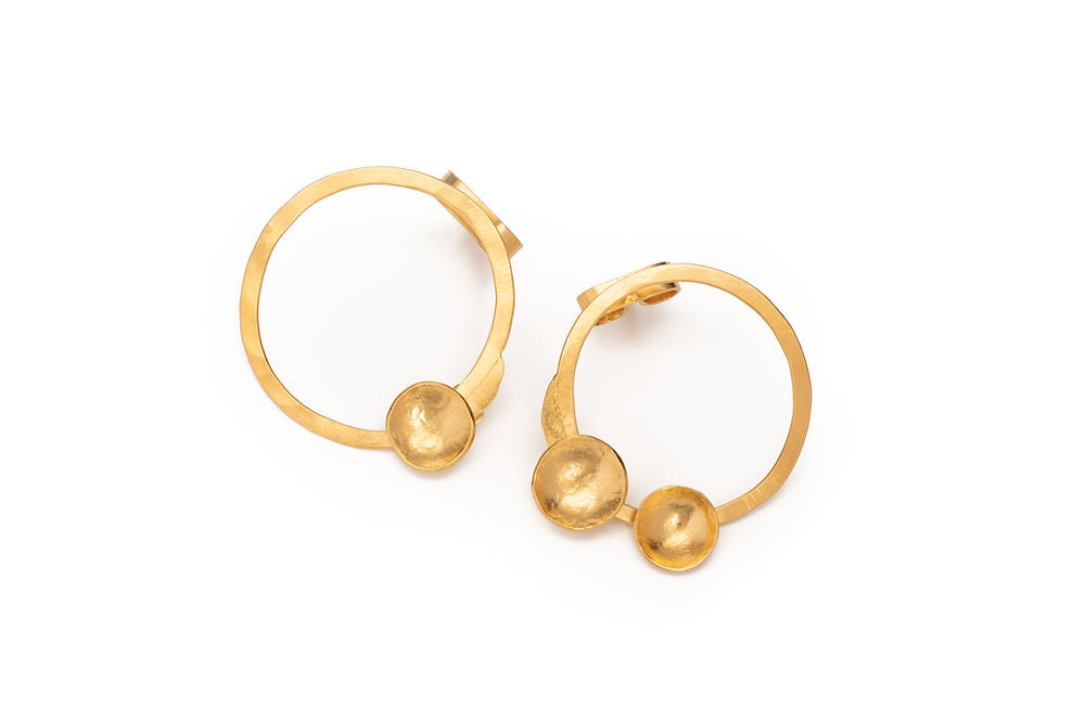 Contemporary Hammered Hoop Earrings 