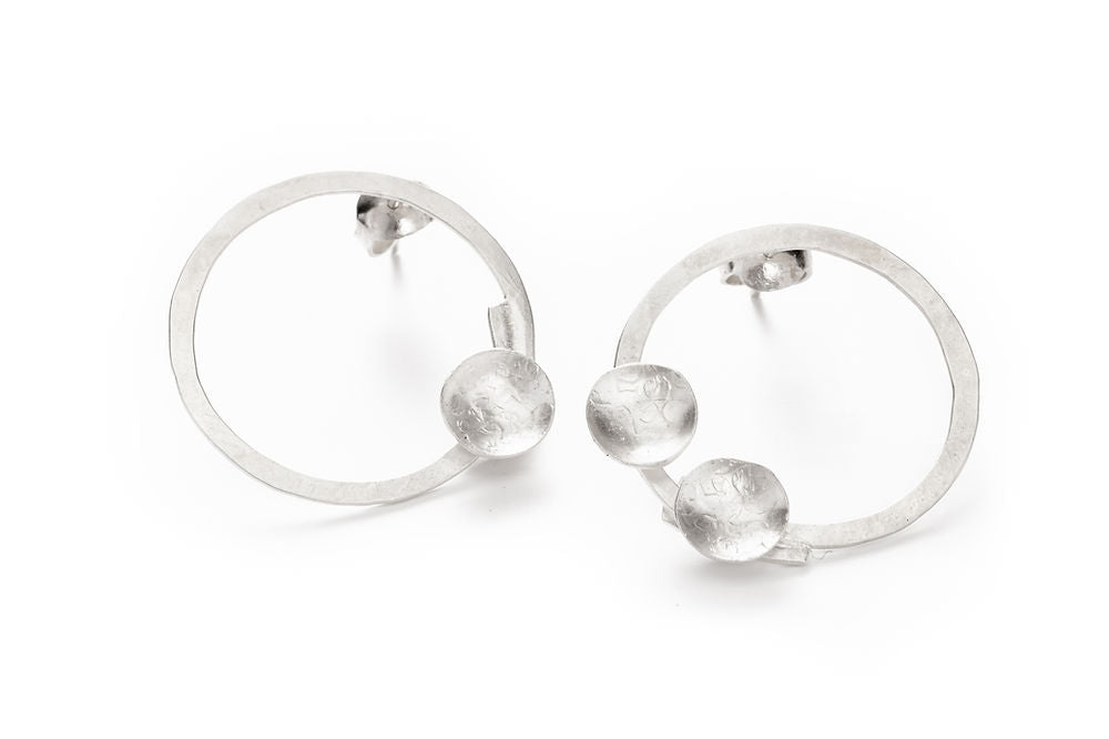 Contemporary Hammered Hoop Earrings 