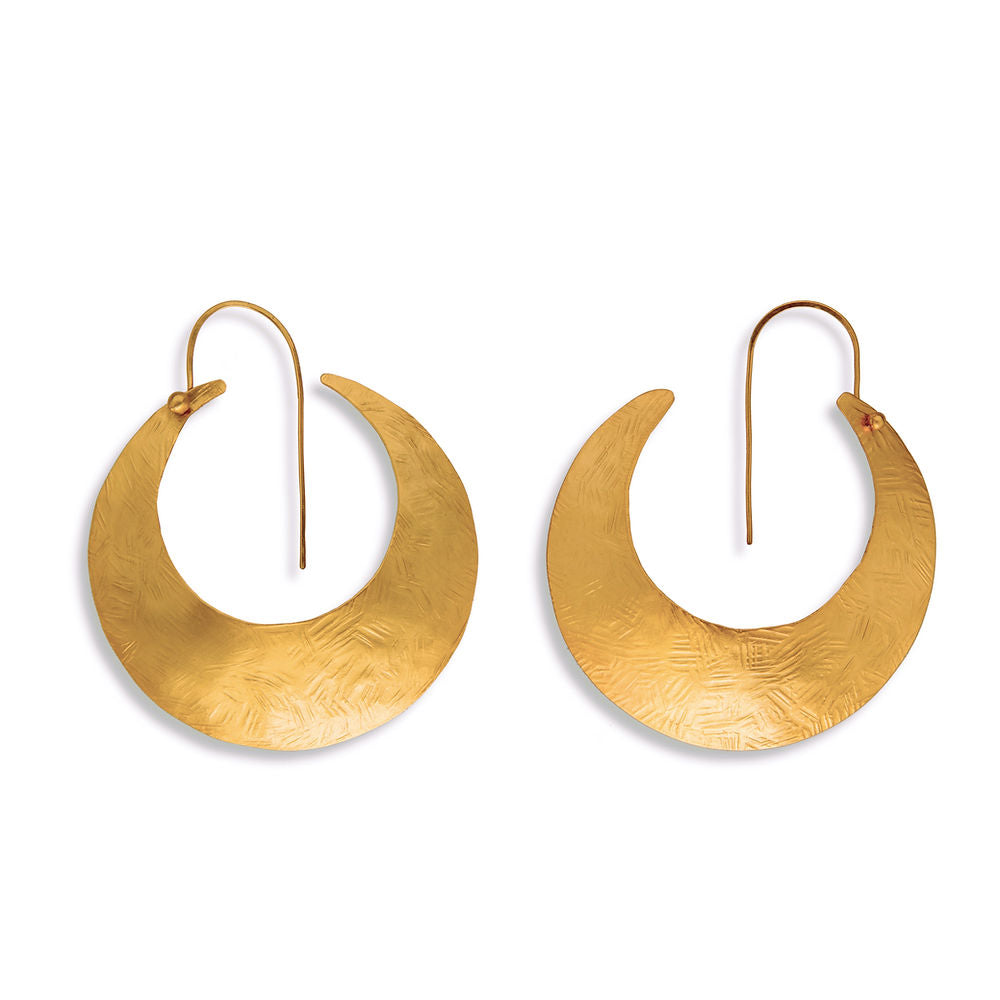 Crescent Moon Hoop Earrings 