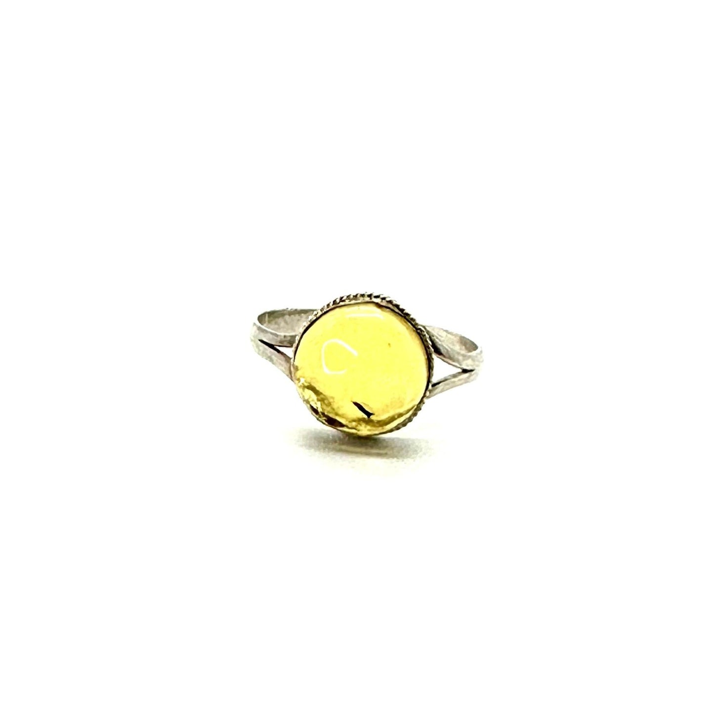 Amber Silver Ring