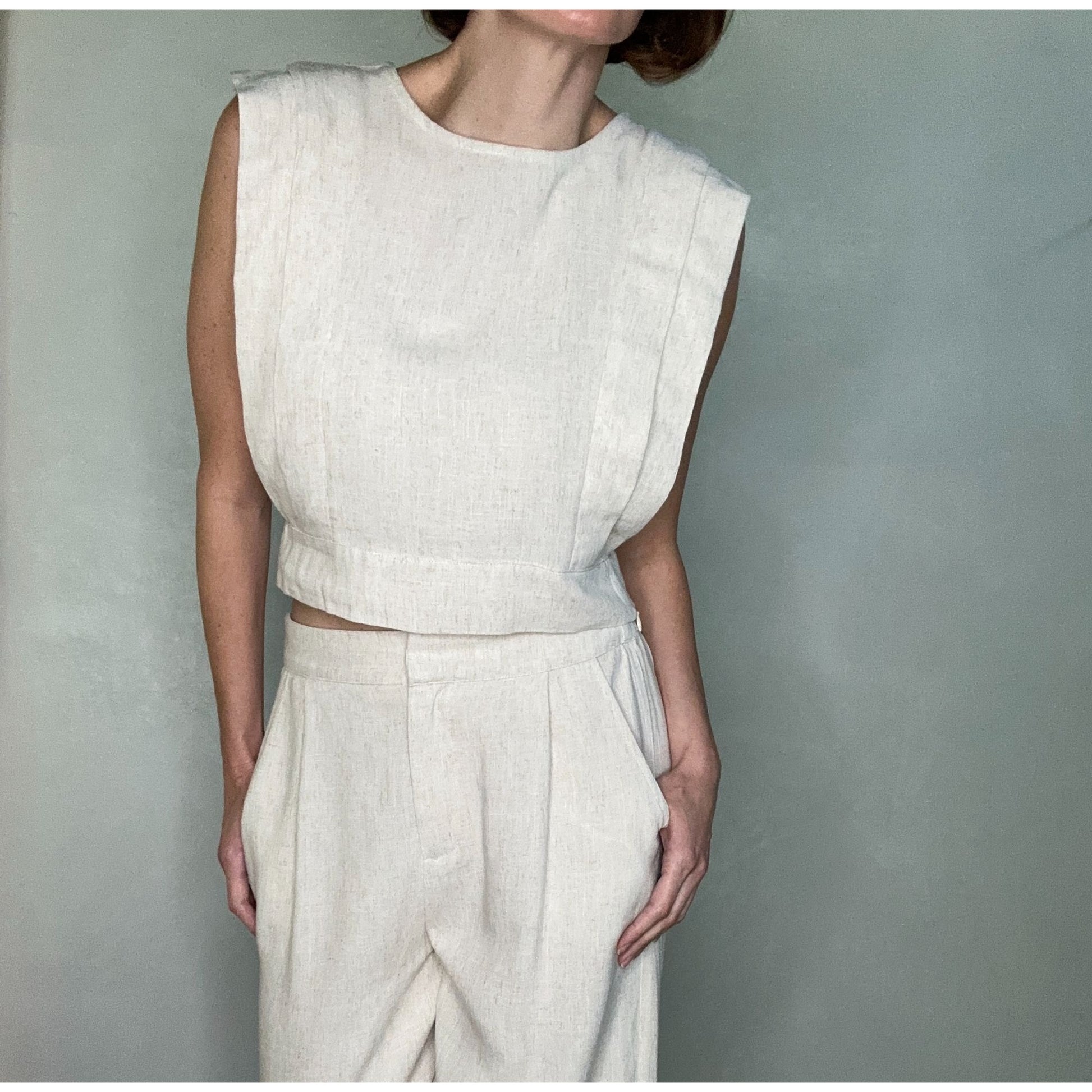Linen Pleated Blouse
