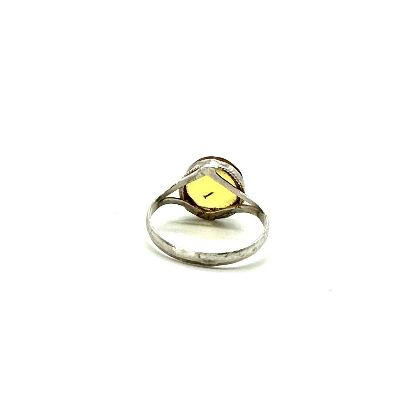 Amber Silver Ring