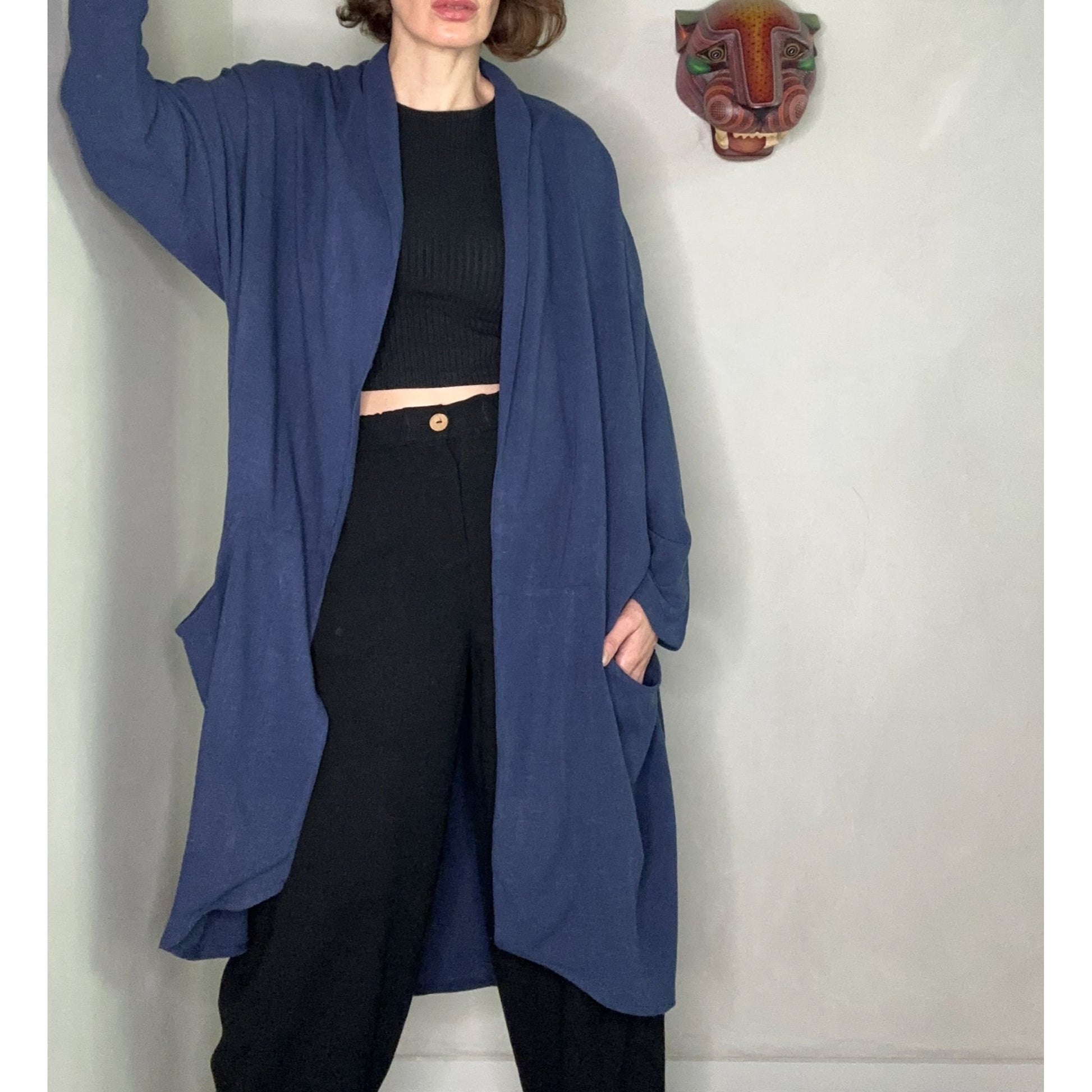 Bohemian Blue Linen Coat