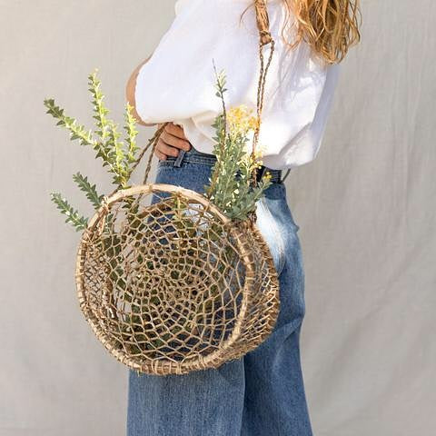 Handwoven Circular Jonote Basket Bag