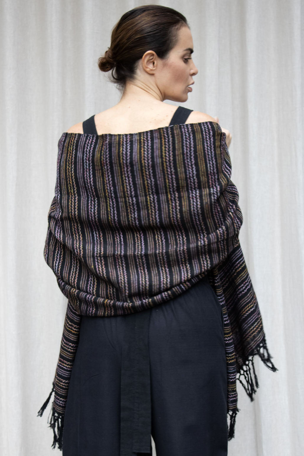 Cotton Backstrap Loom Woven Rebozo Shawl,