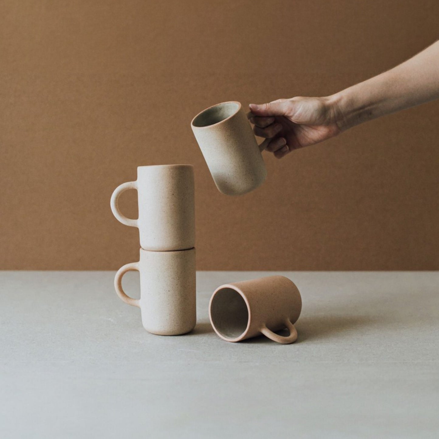Tall Cylinder Stoneware Mug