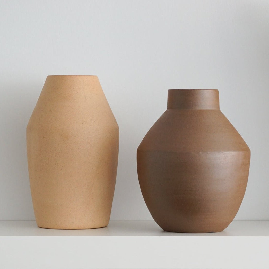 Torno Modern Sand Terracotta Vase 