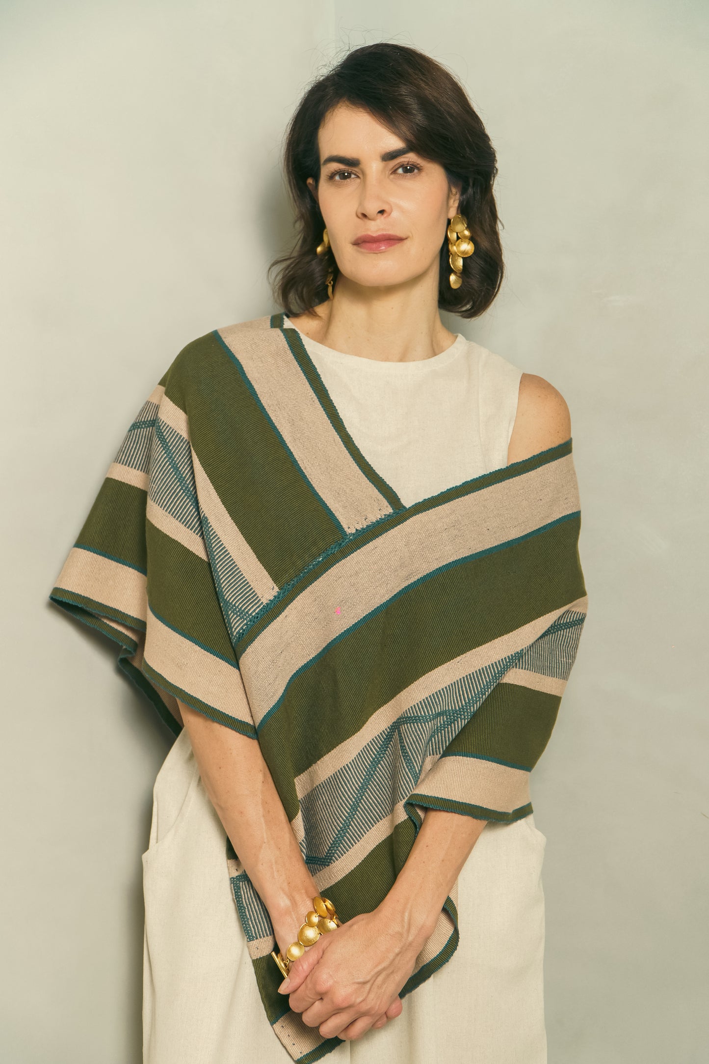 Handwoven Cotton Quexquemetl Poncho