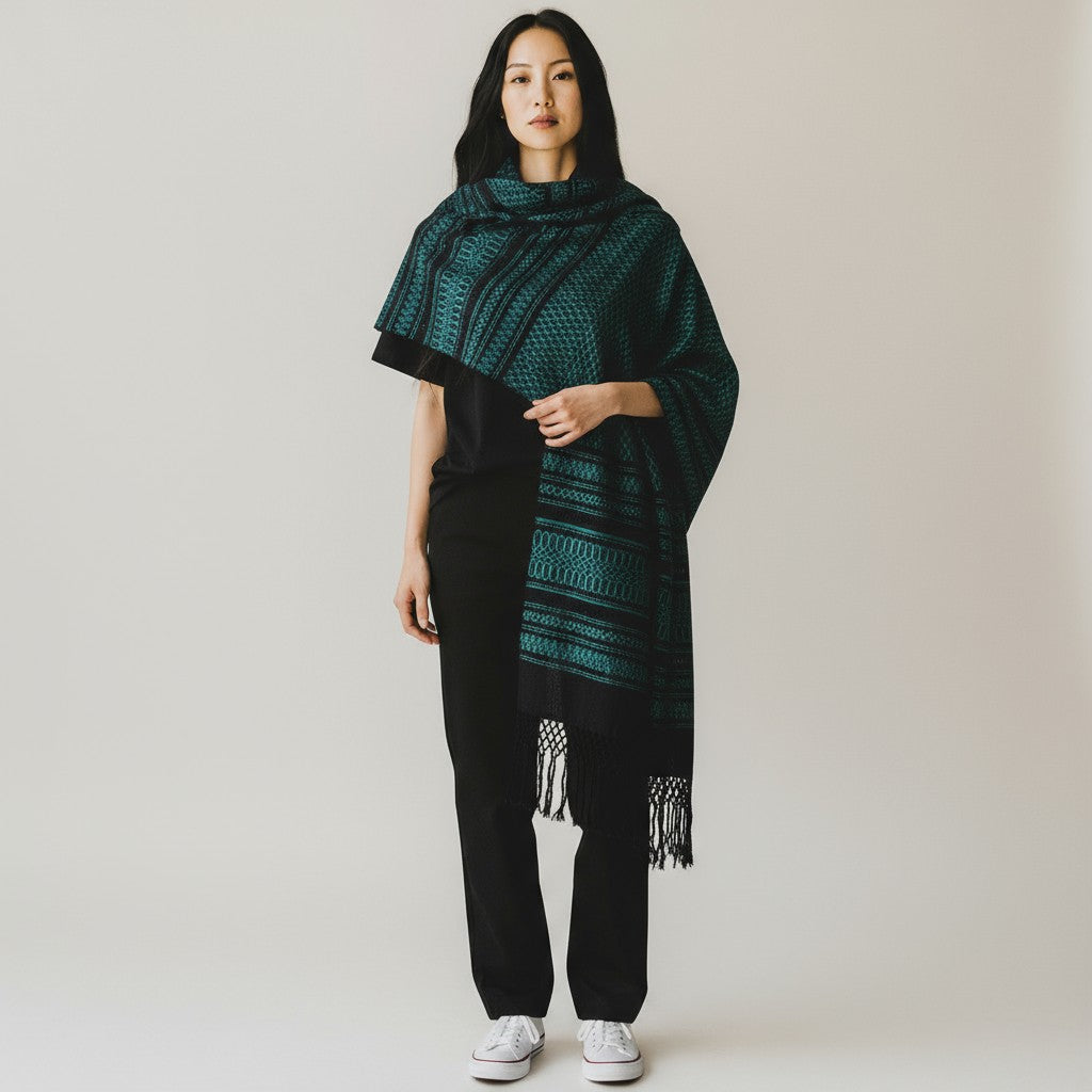 Diamond Weave Handwoven Rebozo Shawl