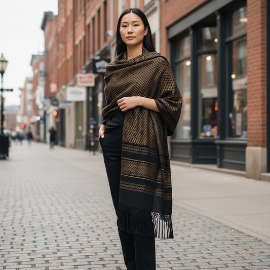 Diamond Weave Handwoven Rebozo Shawl