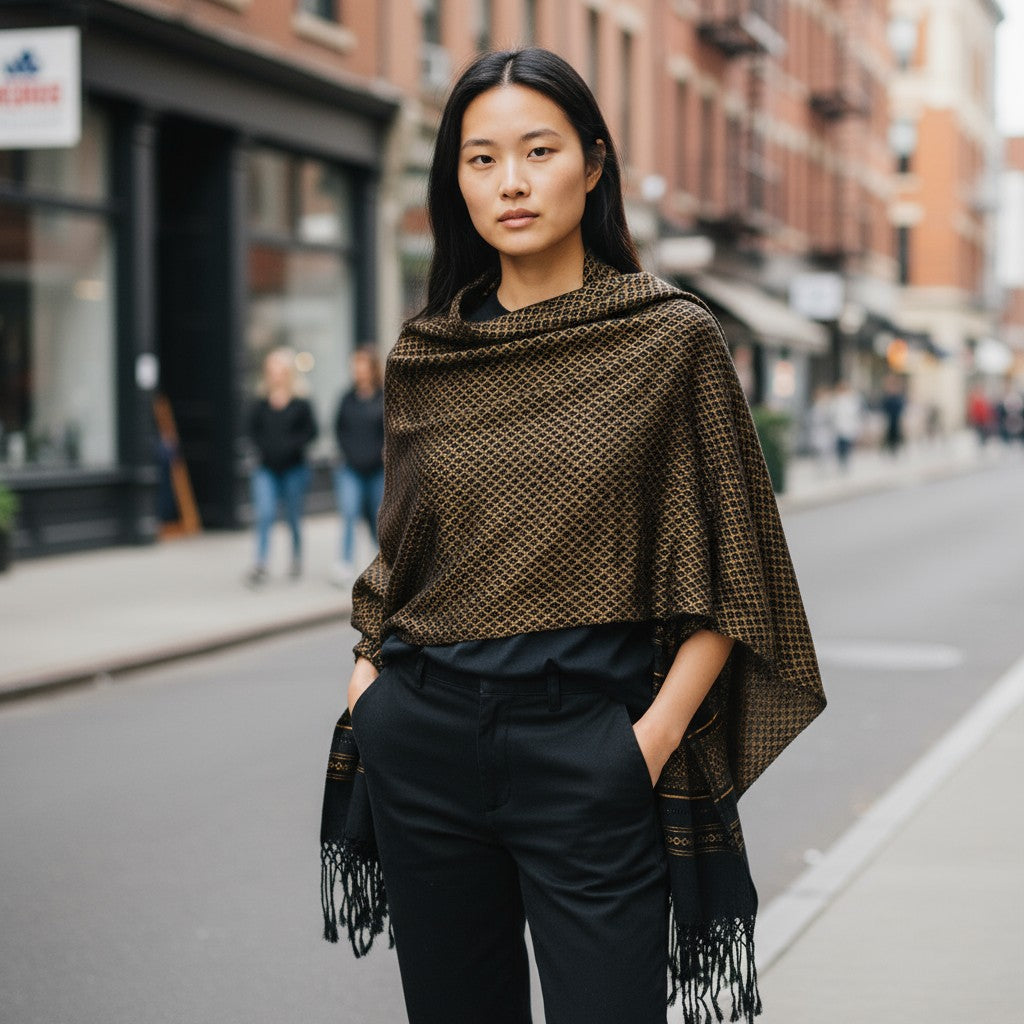 Diamond Weave Handwoven Rebozo Shawl