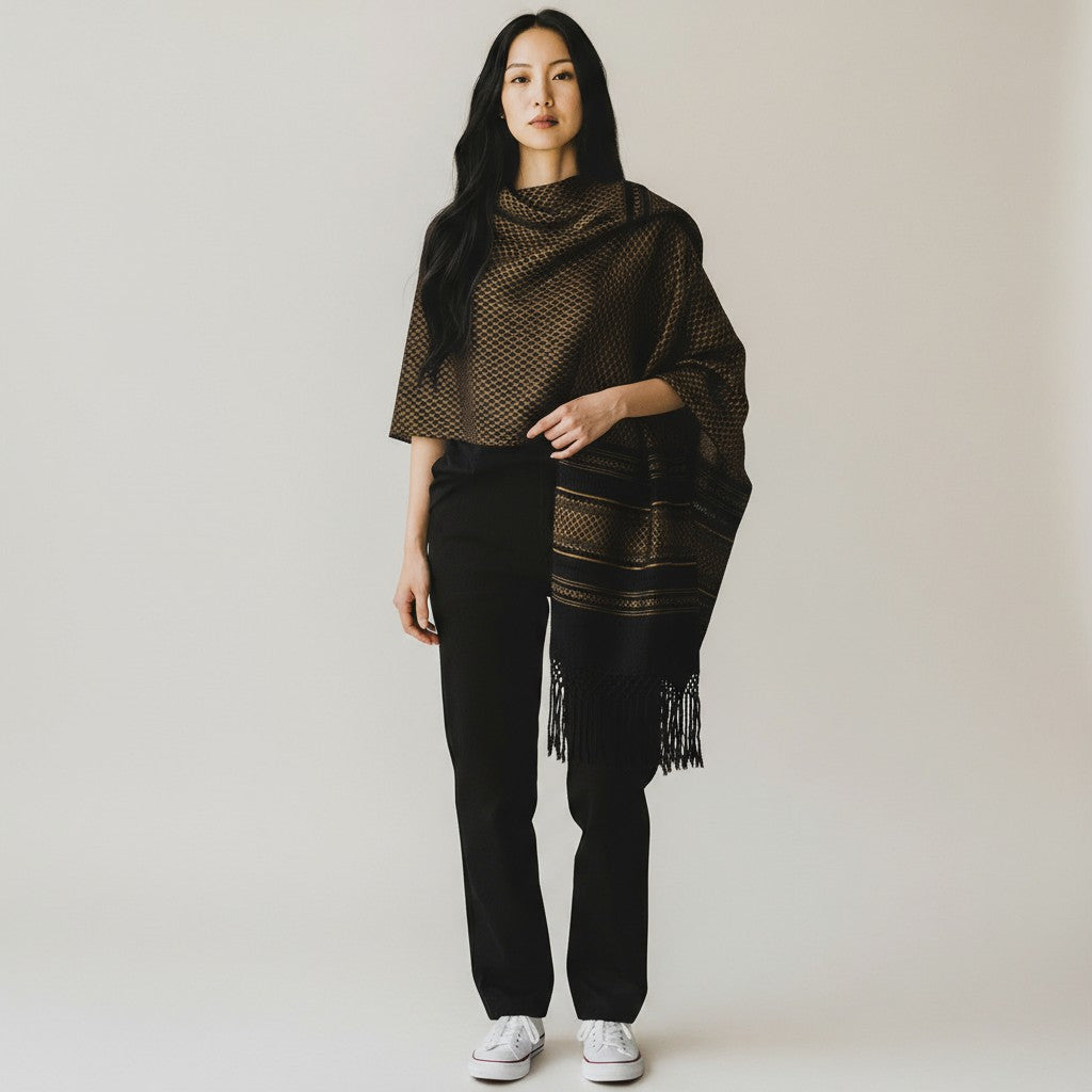 Diamond Weave Handwoven Rebozo Shawl