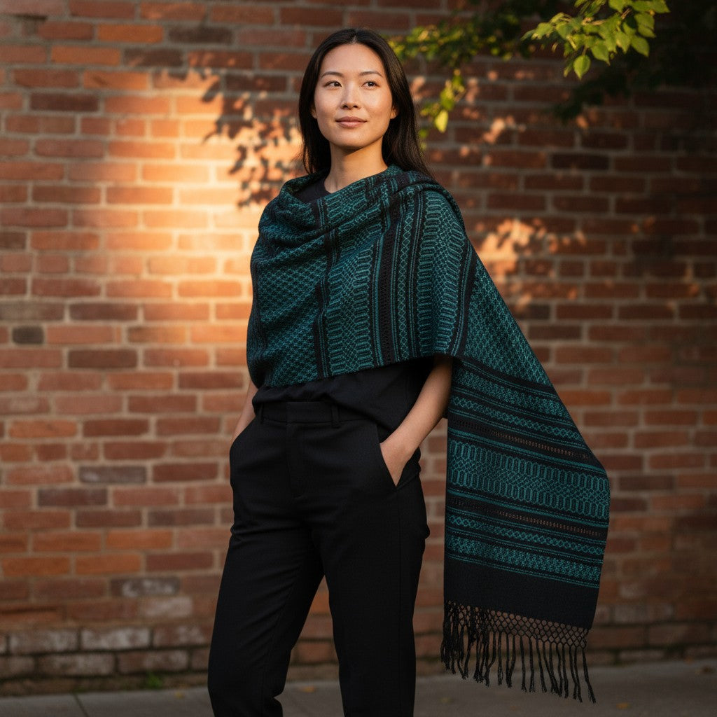 Diamond Weave Handwoven Rebozo Shawl